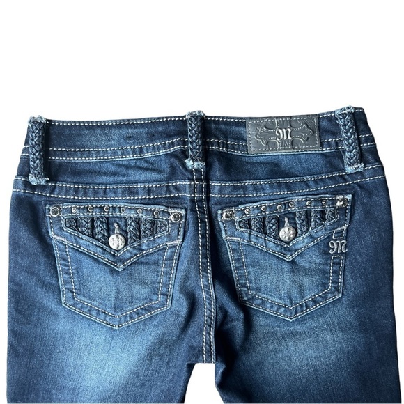 Miss Me Women’s Signature Skinny Dark Wash Rhinestone Embellished Jeans, Size 27 - Picture 4 of 11